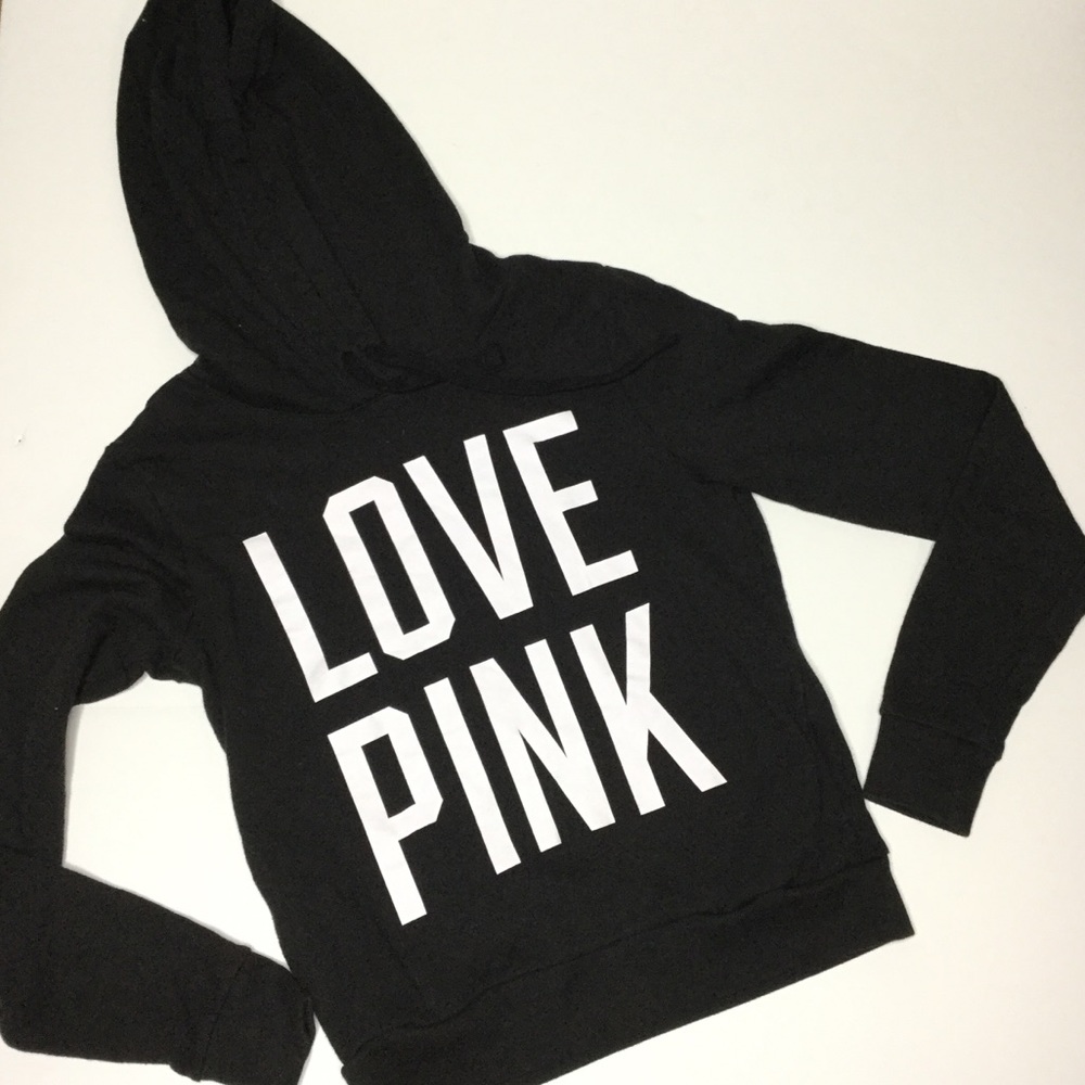 PINK Victoria’s Secret Black & white hoodie - Picture 1 of 4